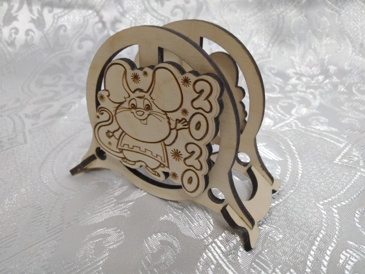 Cute Mouse 2020 Napkin Holder Laser Cut Vector File