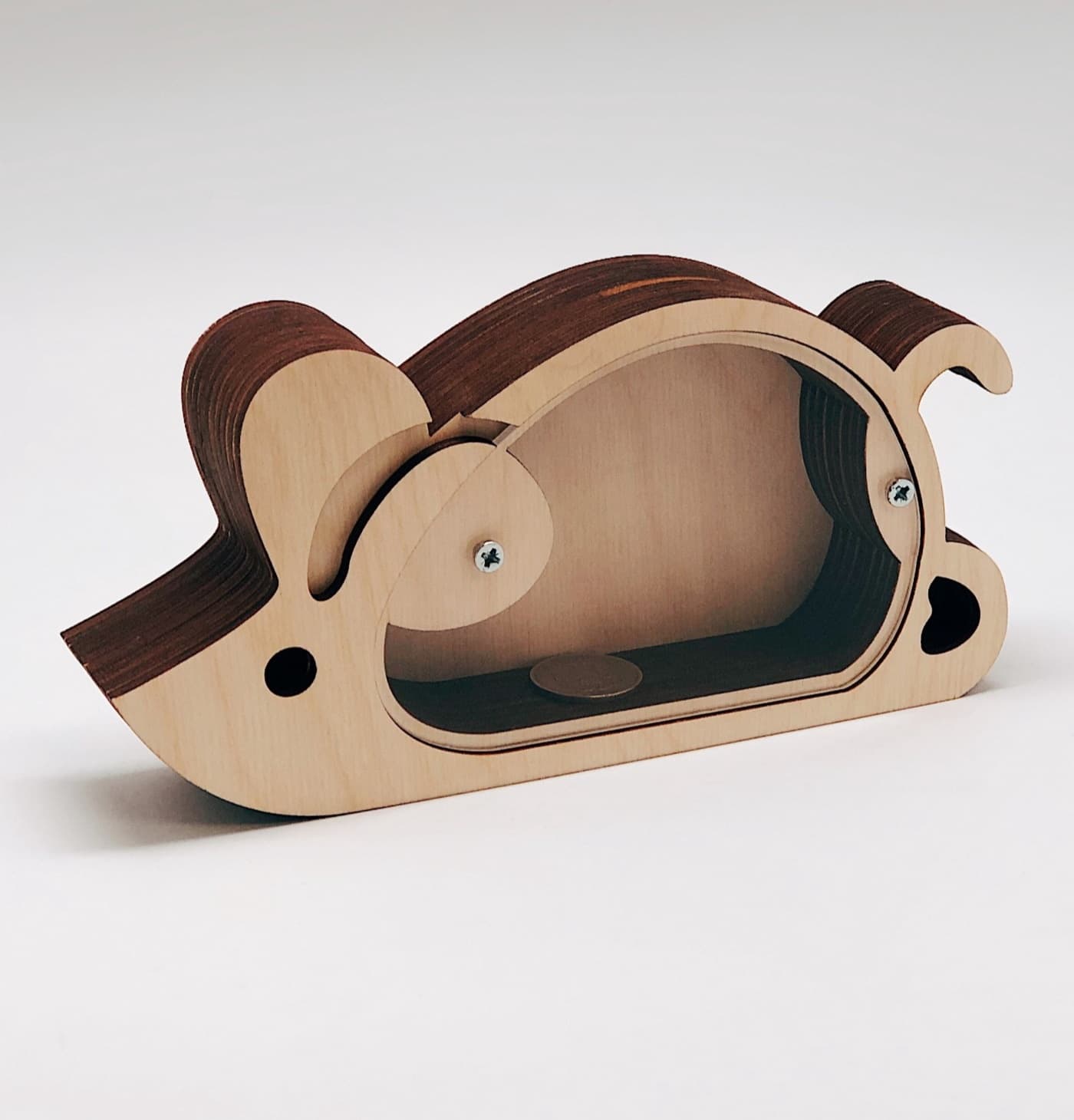 Cute Mouse Piggy Bank Laser Cut Vector Design