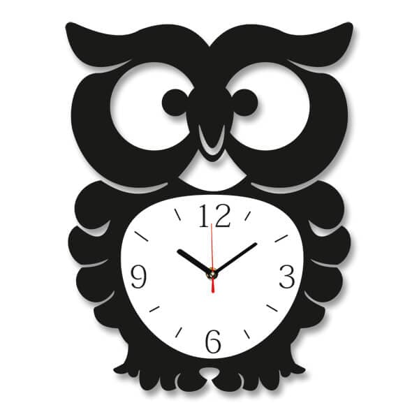 Cute Owl Wall Clock Laser Cut Vector File