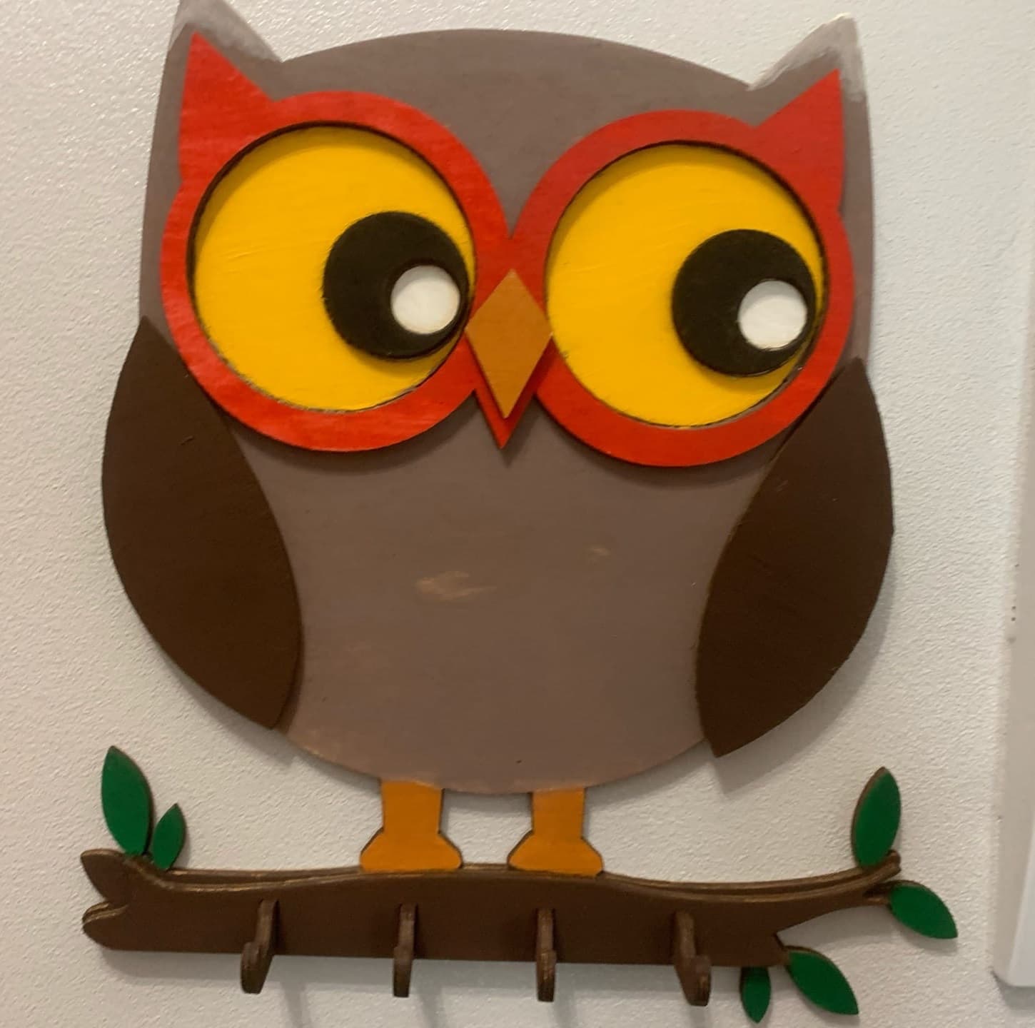 Cute Owl Wall Hook Vector for Laser Cutting - Free DXF/SVG/CDR