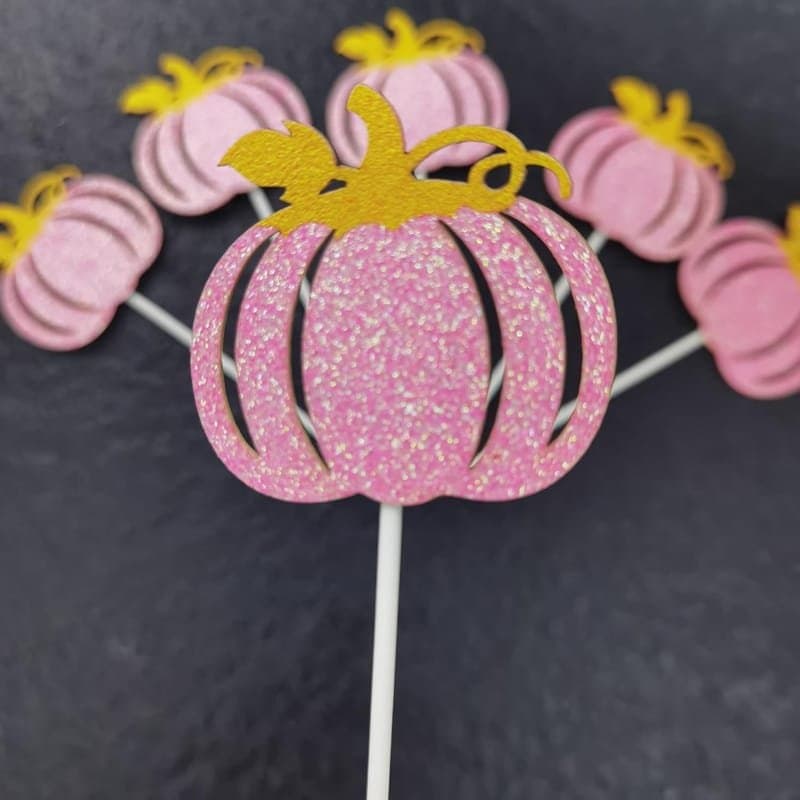 Cute Pumpkin Cupcake Topper Vector File for Laser Cutting