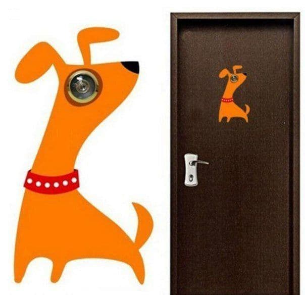 Cute Puppy Door Peephole Cover Vector Laser Cut File
