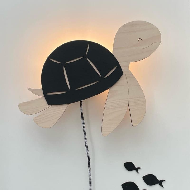 Cute Sea Turtle Wall Lamp Laser Cut Vector File