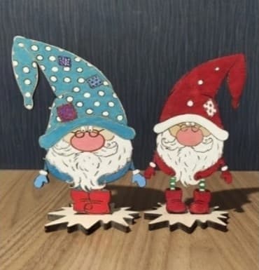 Cute Standing Gnome Pair Laser Cut Vector File