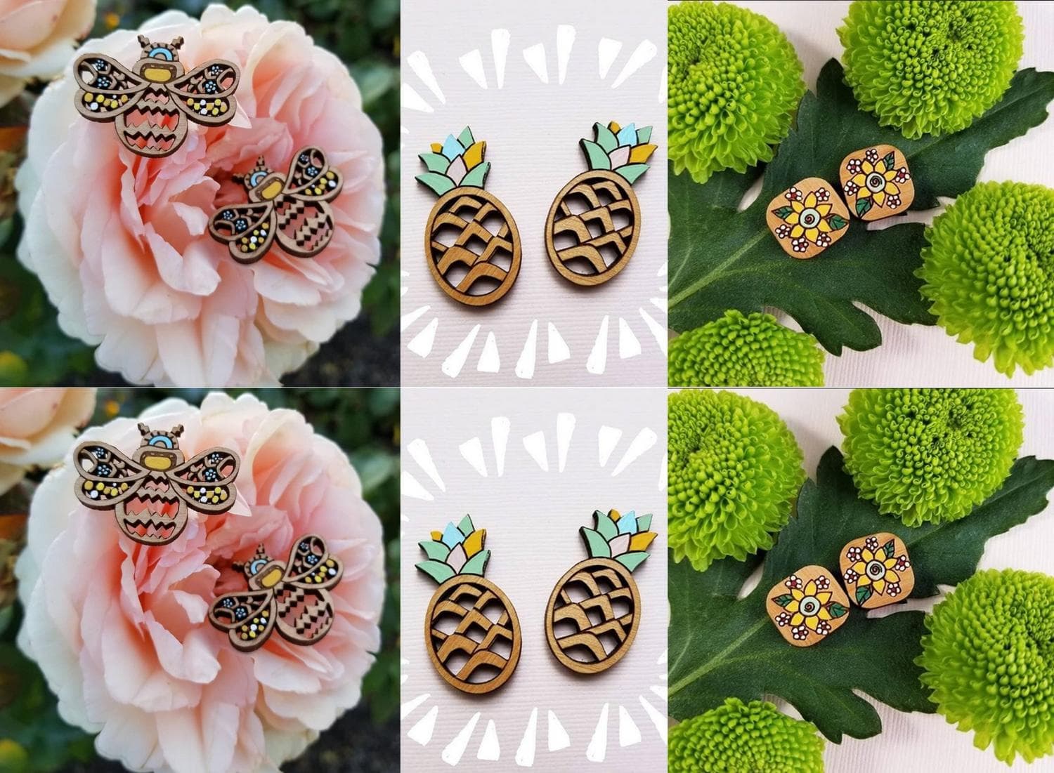 Cute Summer Earrings Laser Cut Vector Templates (SVG, DXF, CDR)