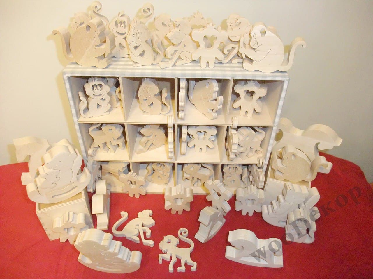 Cute Wooden Monkey Toy Set Vector Files for Laser Cutting