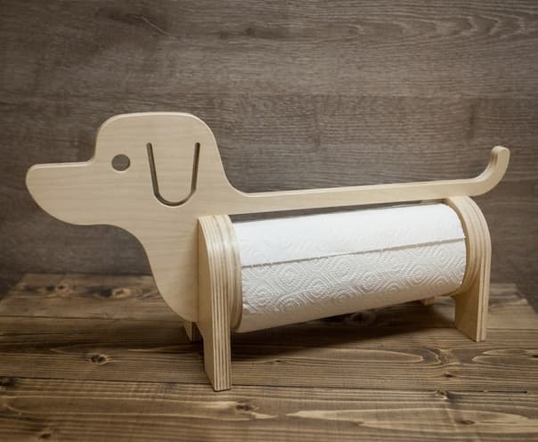 Dachshund Paper Towel Holder Laser Cut Vector Plan (DXF)