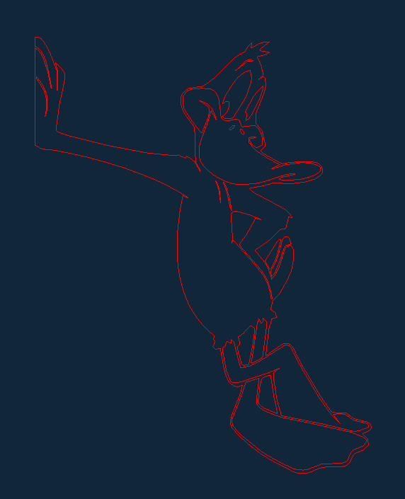 Daffy Duck Vector Outline for Laser Cutting DXF File