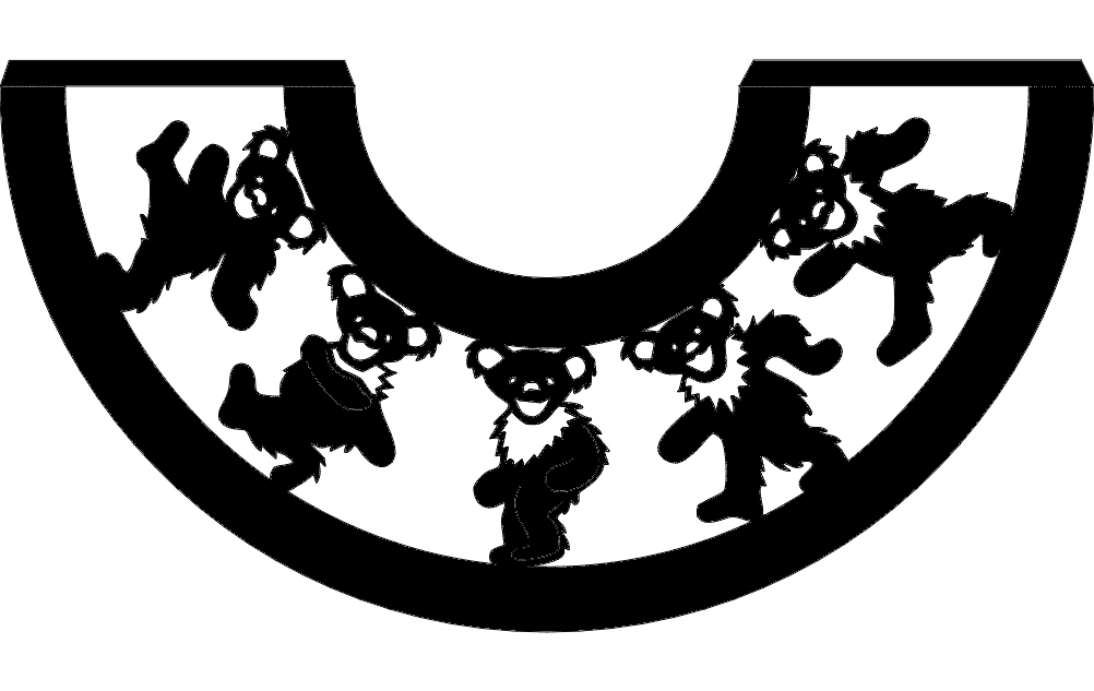 Dancing Grateful Dead Bears Vector DXF for Laser Cutting