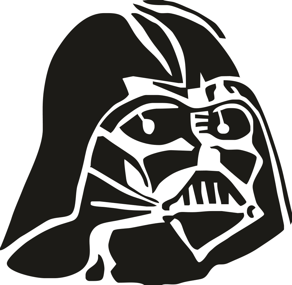 Darth Vader Helmet Stencil Vector for Laser Cutting