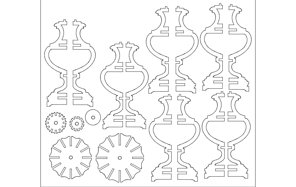 Decorative 3D Table Lamp Stand Laser Cut Vector DXF File