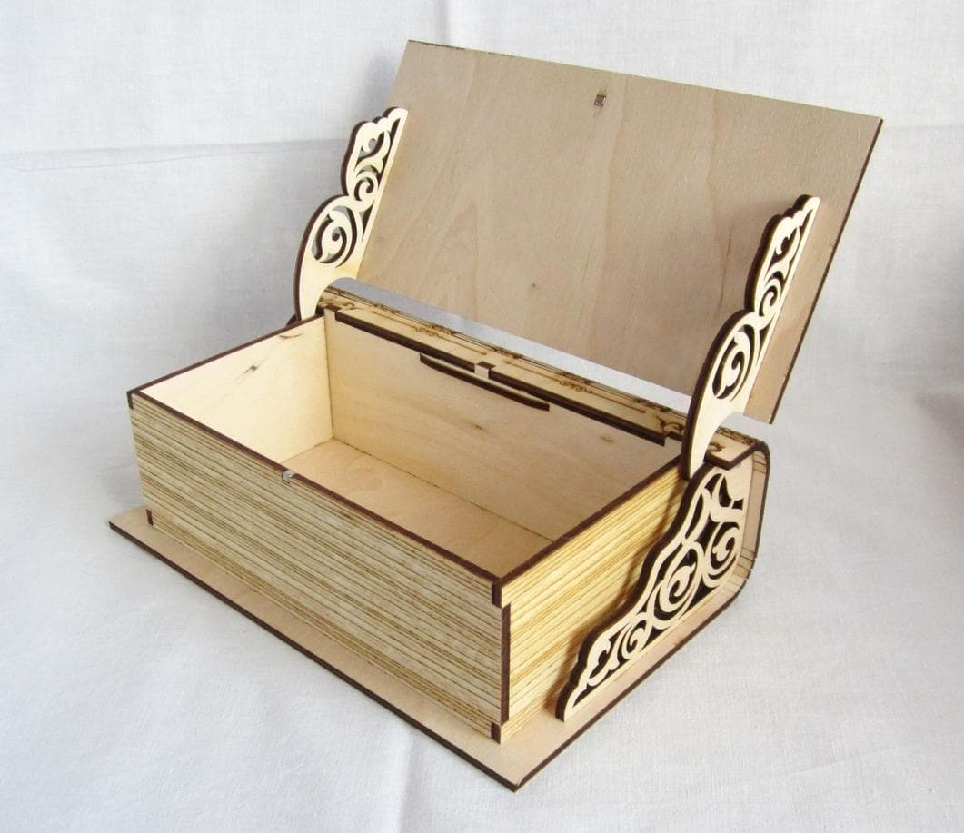 Decorative Book-Shaped Storage Box Laser Cut Vector File