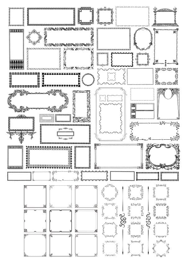 Decorative Border Frames Collection Vector Files for Laser Cutting