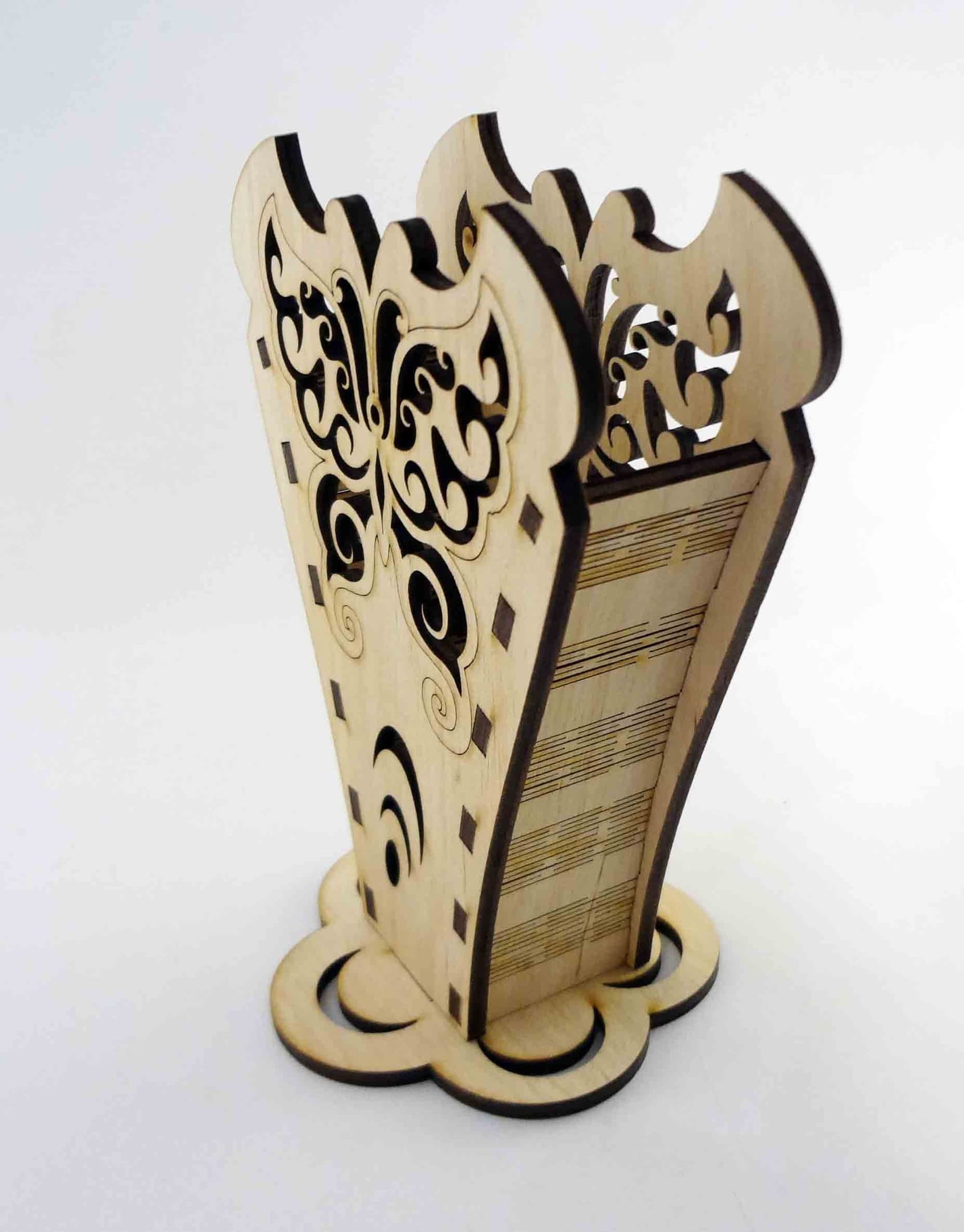 Decorative Butterfly Pencil Holder Laser Cut Vector File