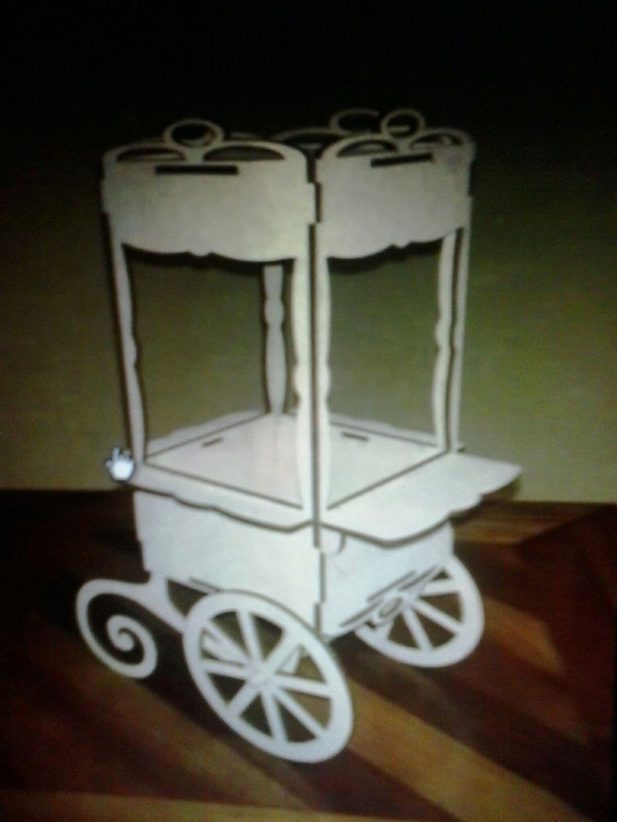Decorative Candy Bar Cart 3D Puzzle Laser Cut Vector File