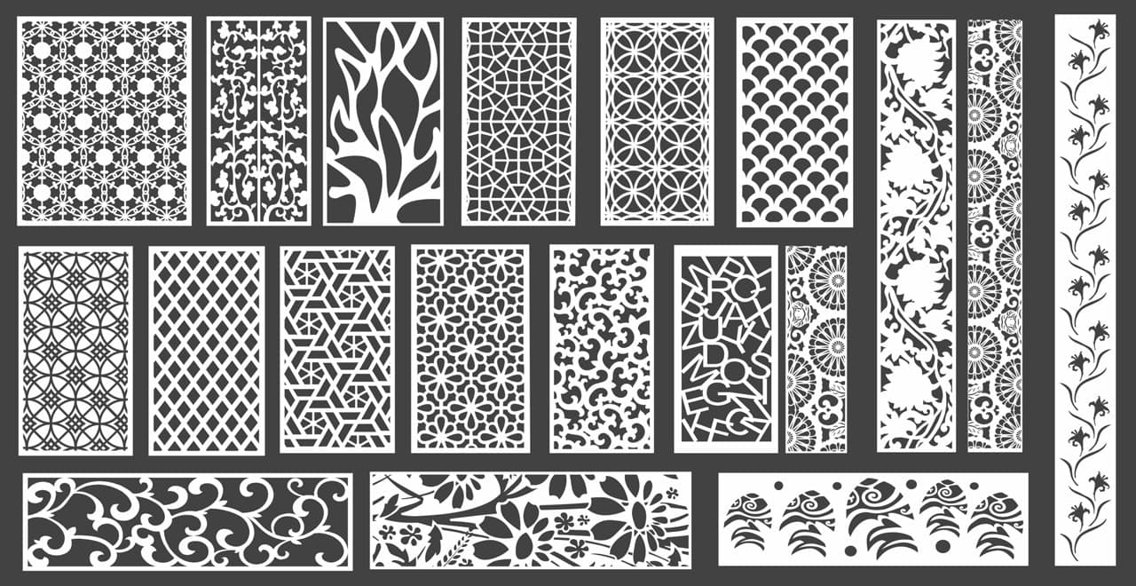 Decorative CNC Screen Panels Collection Vector Files