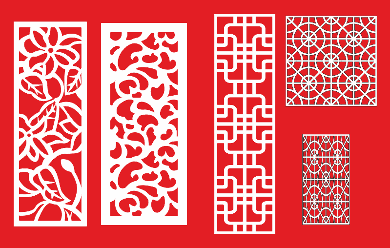 Decorative CNC Screen Panels Laser Cut Vector Files