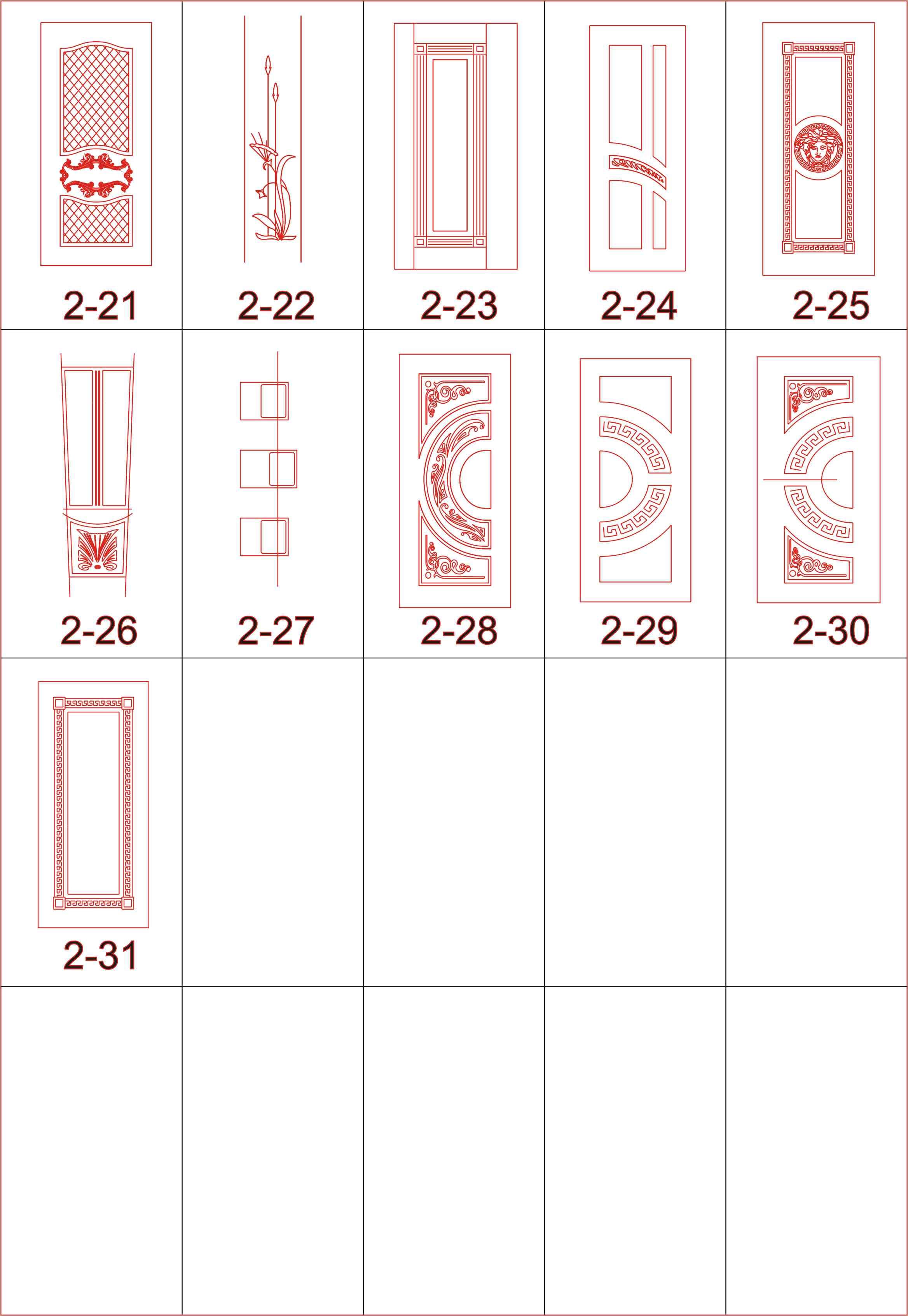 Decorative Door Panel CNC Vector Collection - DXF and CDR
