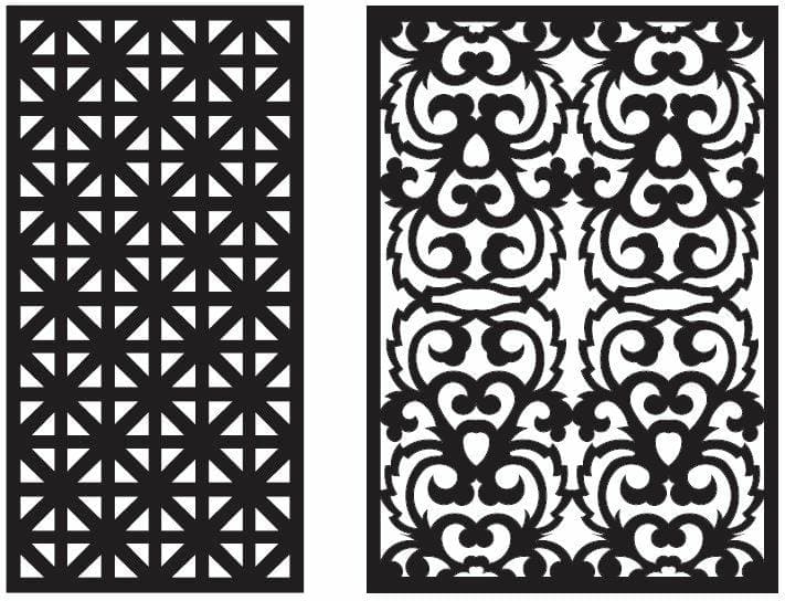 Decorative Geometric and Floral Laser Cut Screen Panels DXF