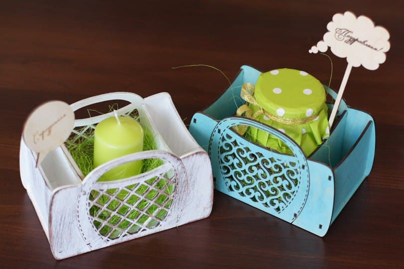 Decorative Gift Basket Laser Cut Vector File