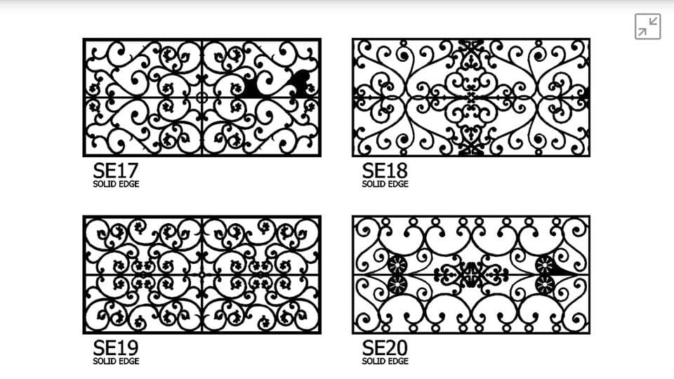 Decorative Iron Screen Panels Set DXF DWG Vector Files