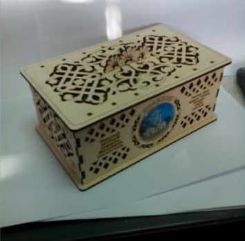 Decorative Laser Cut Jewelry Box with Intricate Lid Vector Plan