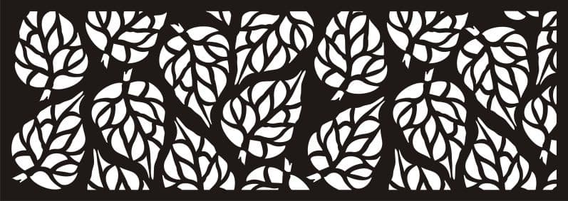 Decorative Leaves Pattern CNC Room Divider DXF File
