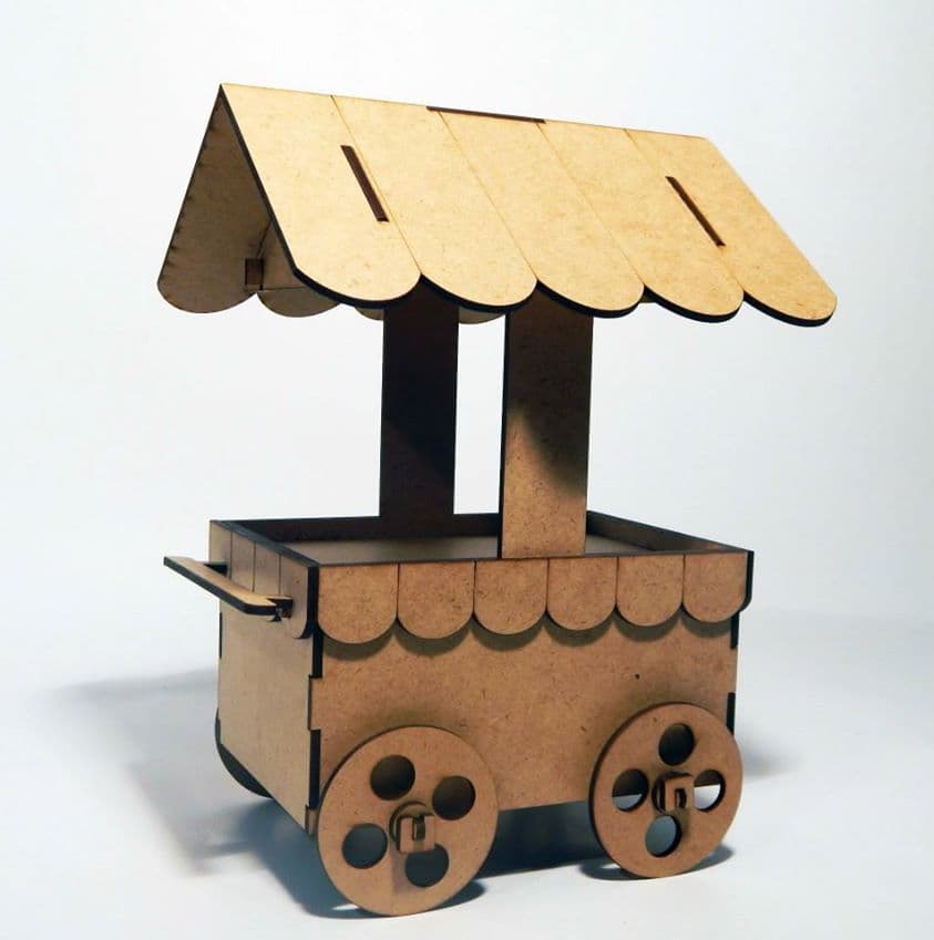 Decorative Miniature Popcorn Cart 3D Puzzle Laser Cut File