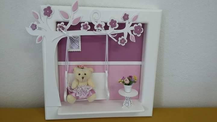 Decorative Nursery Wall Shadow Box with Tree and Swing Laser Cut File