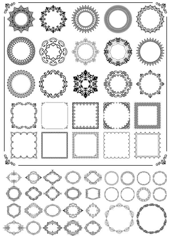 Decorative Ornamental Frames and Borders Vector Collection