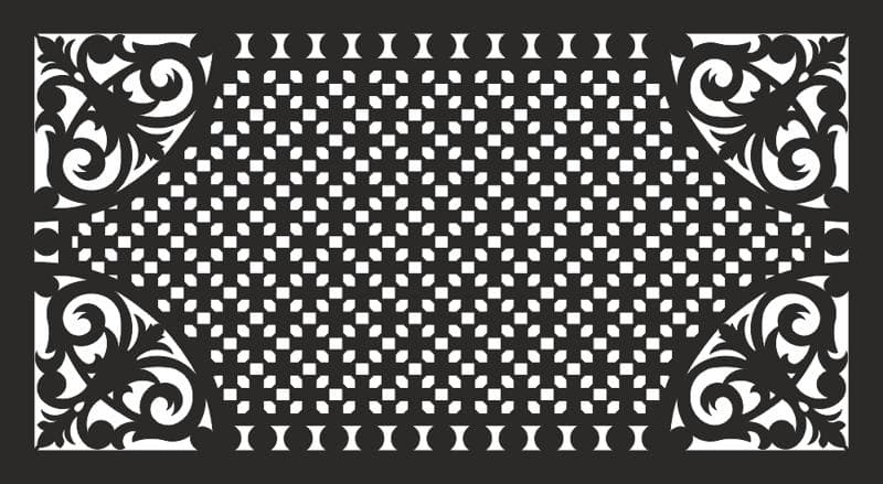 Decorative Ornate Grill Pattern Vector DXF File