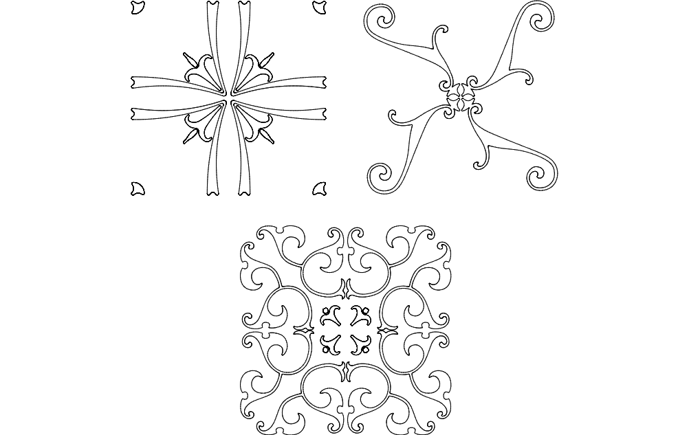 Decorative Ornate Patterns DXF Vector File for Laser Cutting