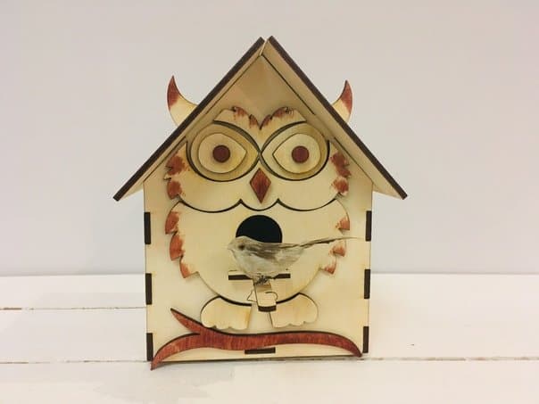 Decorative Owl Birdhouse 3D Laser Cut Vector File