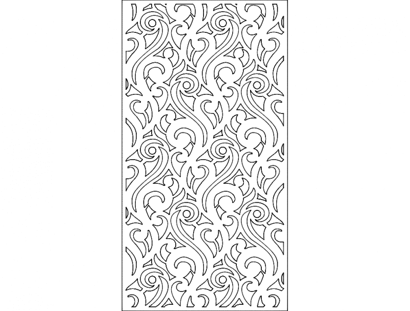 Decorative Swirl Pattern Room Divider Laser Cut DXF File