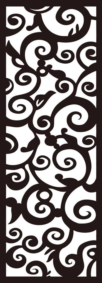 Decorative Swirl Scroll Pattern Laser Cut Panel DXF File