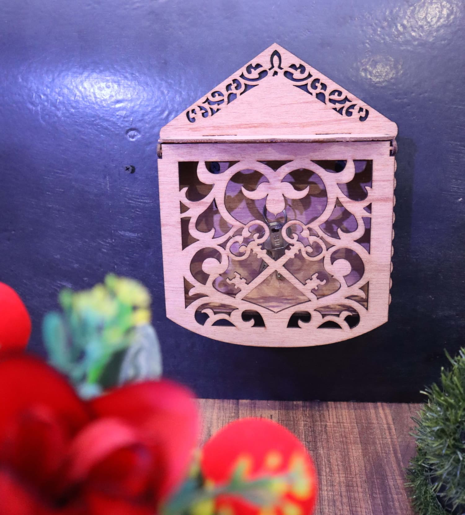 Decorative Wall Mounted Key Holder Laser Cut Vector File