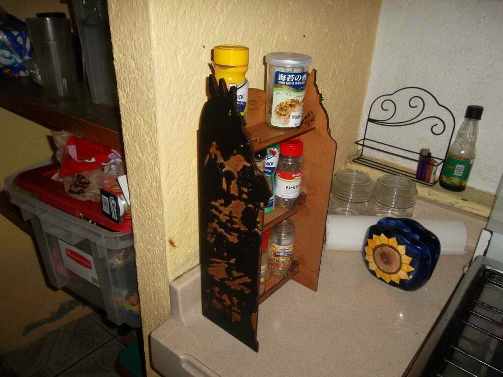 Decorative Wooden Spice Rack Laser Cut DXF File