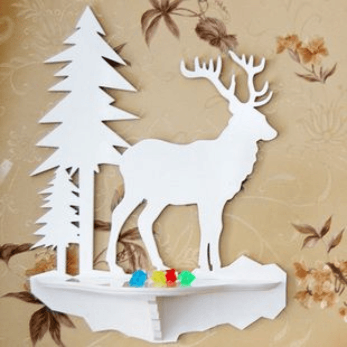 Deer and Pine Tree Wall Shelf Laser Cut Vector File