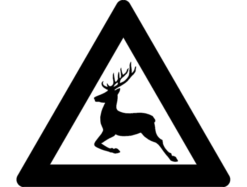 Deer Crossing Road Sign Vector Graphic DXF File