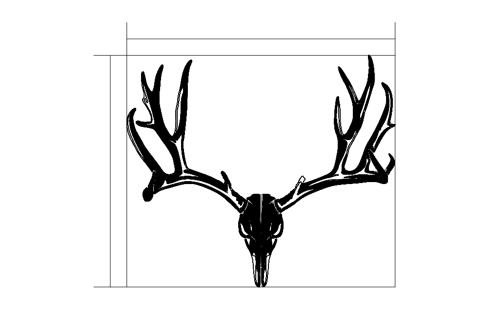 Deer Skull Antlers Vector Design for Laser Cutting DXF