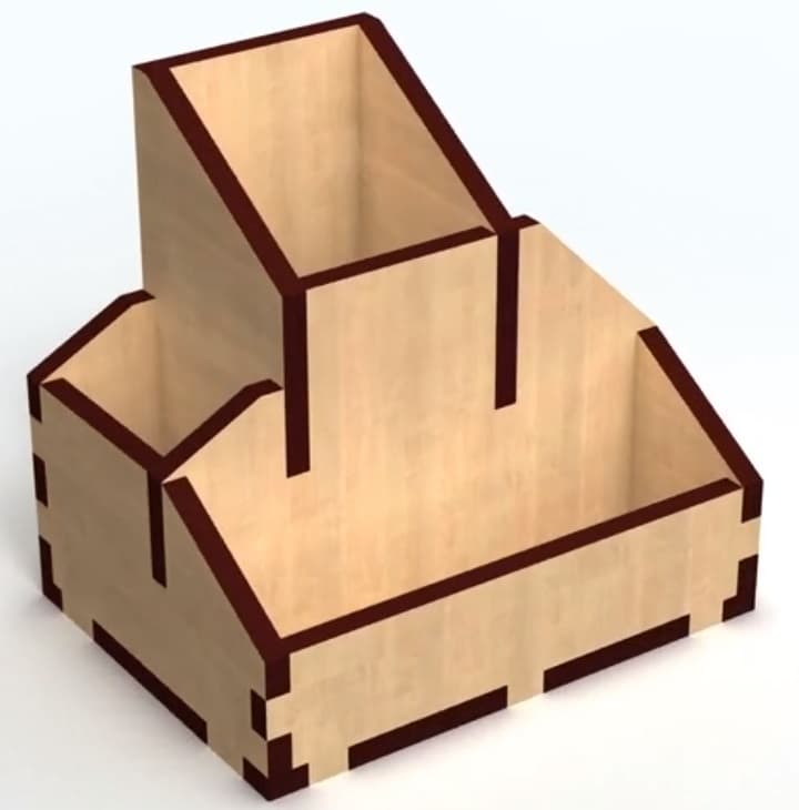 Desktop Organizer Pen Holder Laser Cut File (DXF, SVG, CDR)