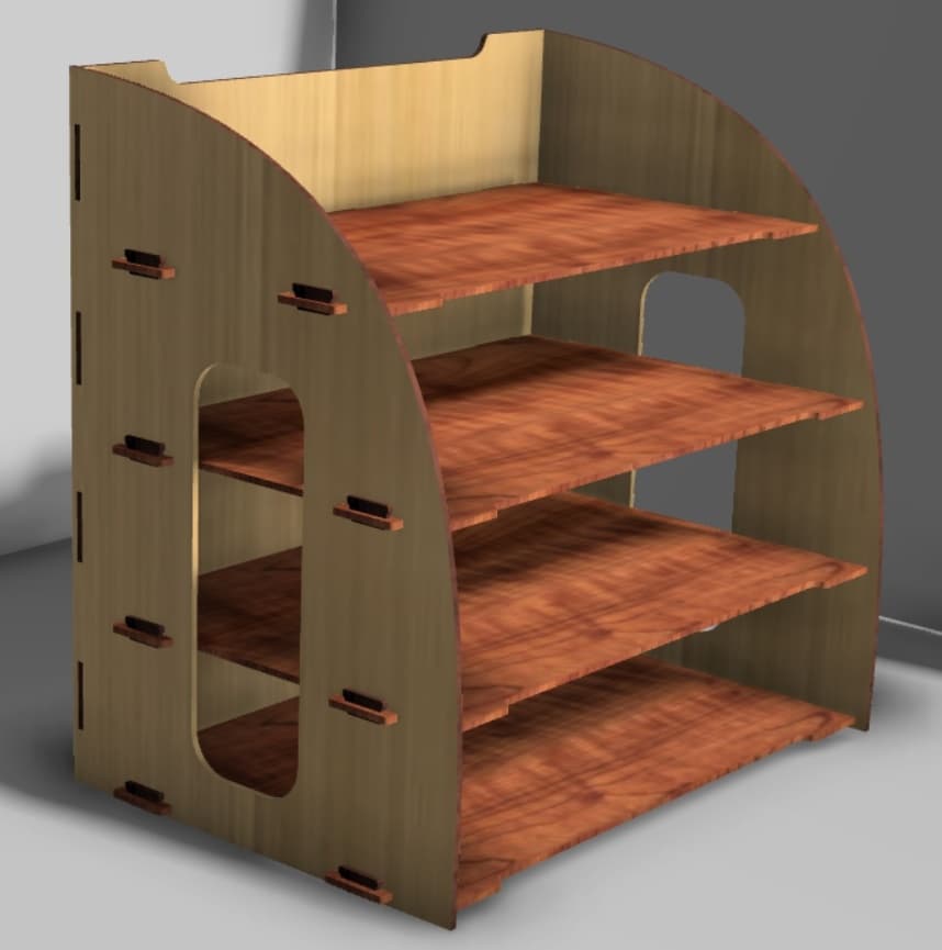 Desktop Paper Organizer Laser Cut Project Vector File