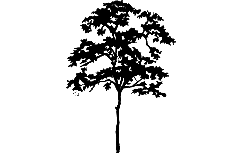 Detailed Tree Silhouette Vector File for Laser Cutting