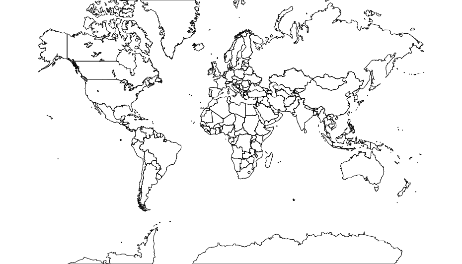 Detailed World Map Vector Design for Laser Cutting DXF