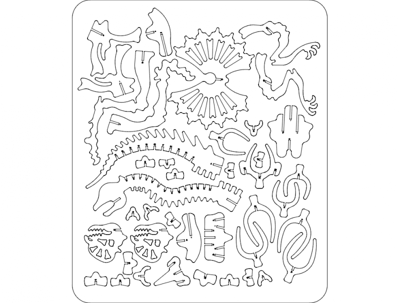 Dilophosaurus 3D Puzzle Laser Cut File DXF