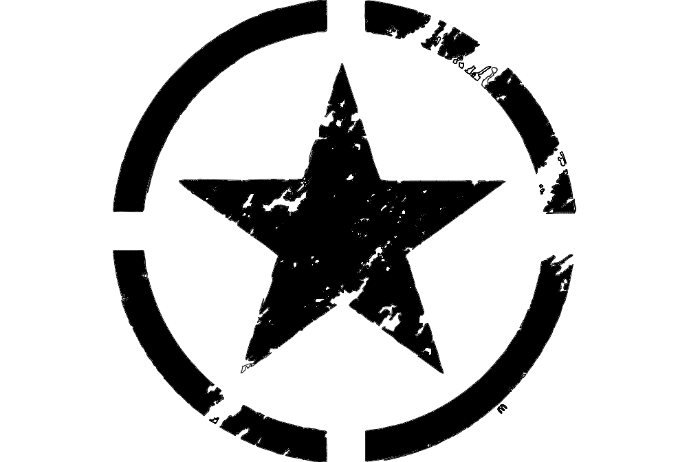 Distressed Military Star Vector File for Laser Cutting