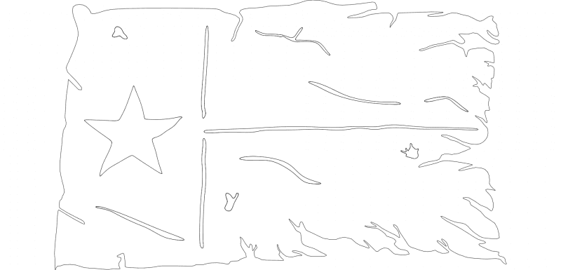 Distressed Texas Flag Vector Design for Laser Cutting DXF