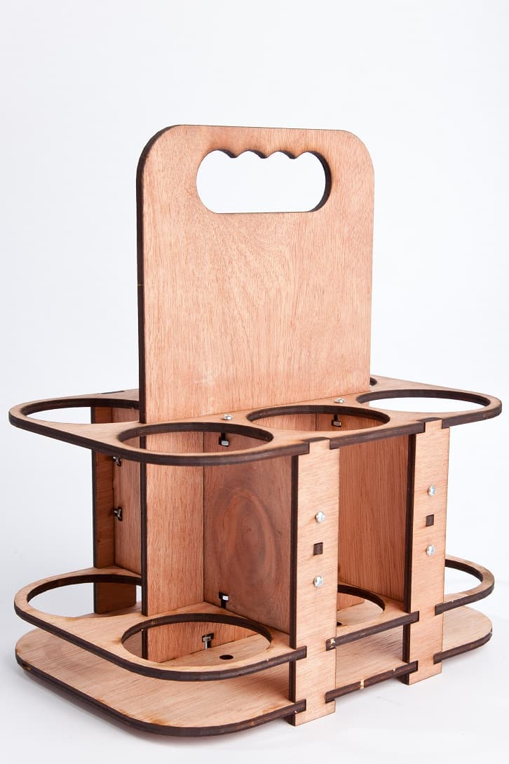 DIY 6-Pack Bottle Carrier Vector Template for Laser Cut