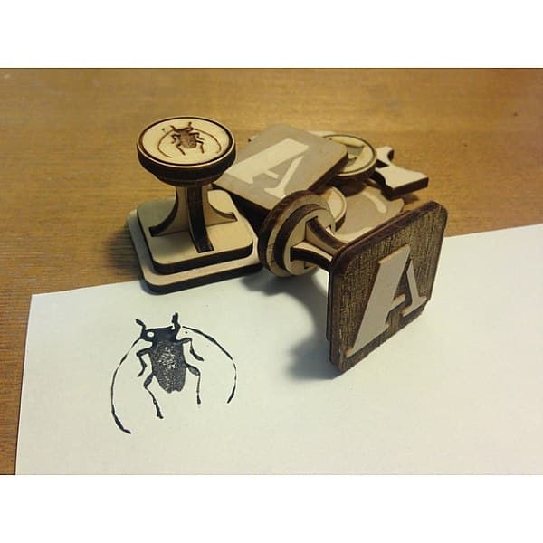 DIY Custom Wooden Stamp Base 3D Puzzle Vector File