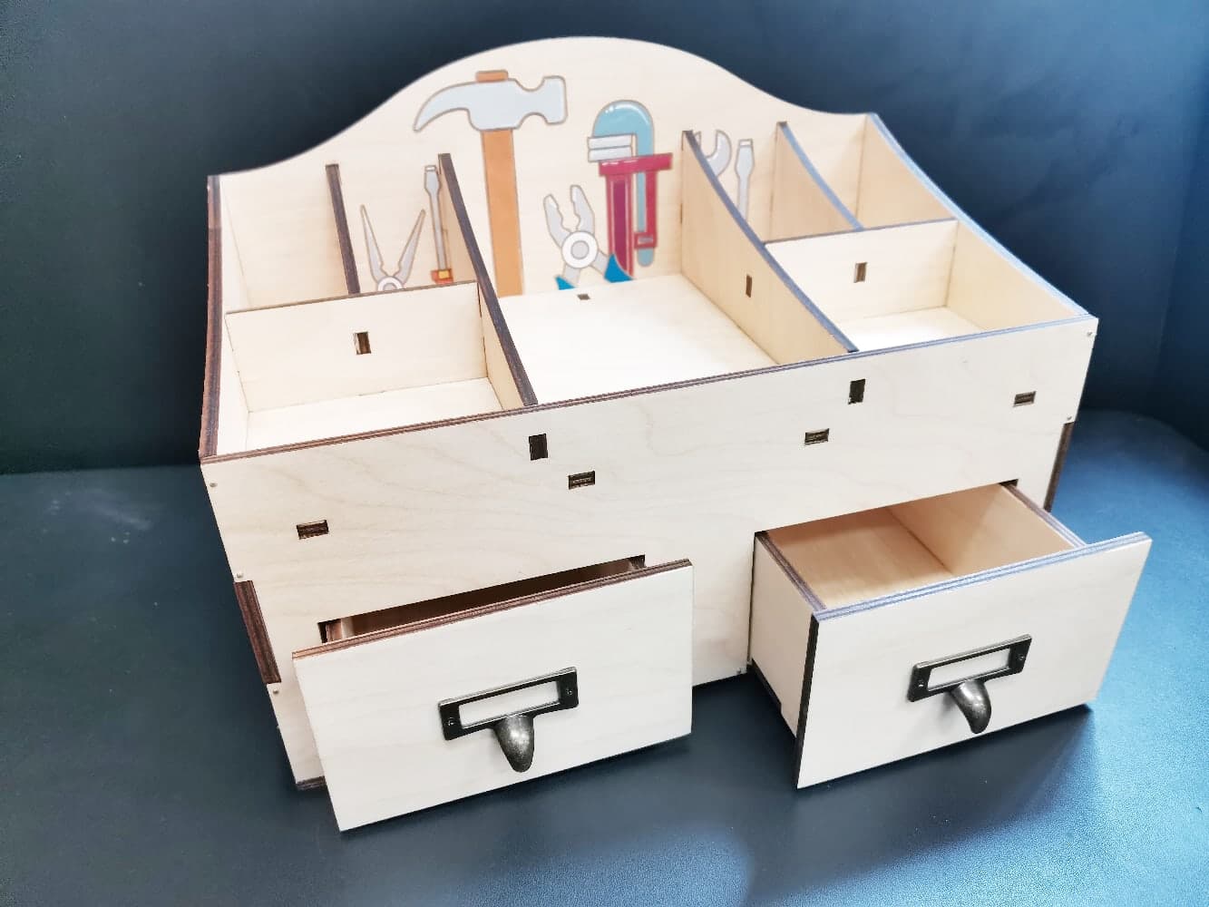 DIY Desktop Tool Organizer with Drawers Laser Cut File